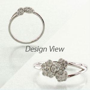 ダイヤモンド リング 指輪 ゴールド 18k ダイヤ フラワー 花 父の日の画像