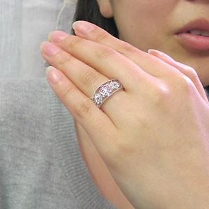 リング ゴールド 10k ダイヤモンド サファイア 指輪 レディース フラワー アンティーク ミル 10金 K10 父の日の画像