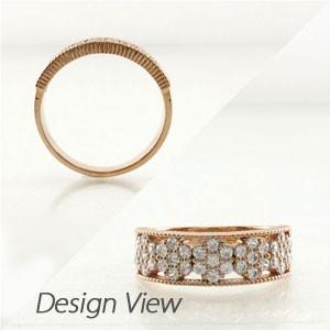 ダイヤモンド リング 指輪 ゴールド 18k ダイヤ フラワー 花 アンティーク ミル バレンタイン |  | 02