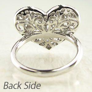 ハート リング 指輪 レディース ダイヤモンド アンティーク 透かし 重ね 2段 プラチナ 900 1.00ct バレンタイン |  | 04