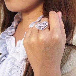 ハート リング 指輪 レディース ダイヤモンド アンティーク 透かし 重ね 2段 プラチナ 900 1.00ct バレンタイン |  | 05