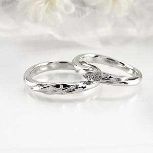 ペアリング ゴールド 10k ダイヤモンド 指輪 結婚 マリッジ 甲丸 ツイスト ひねり 父の日の画像