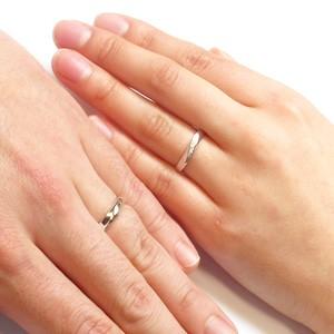 ペアリング ゴールド 10k ダイヤモンド 指輪 結婚 マリッジ ウェーブ K10 父の日の画像