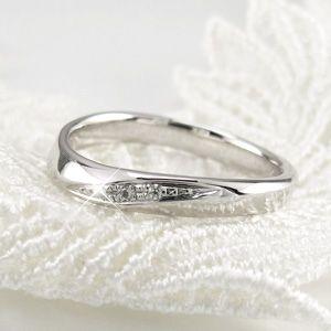 ダイヤモンドリング ウェーブ プラチナ 900 マリッジ結婚指輪 父の日の画像