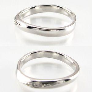 リング ゴールド 18k ダイヤモンド ウェーブ k18 マリッジ結婚指輪 レディース 父の日の画像