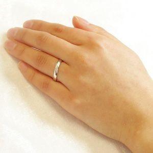 リング レディース ダイヤモンド イエローゴールド 18k ウェーブ k18 マリッジ 結婚指輪 父の日の画像