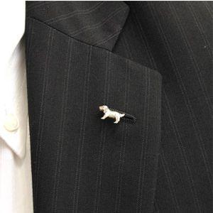 ラペルピン メンズ タイピン タイホルダー 犬 ドッグ アニマル 地金 ゴールド 18k ダイヤモンド 父の日の画像