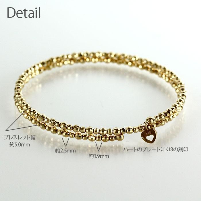 ブレスレット ミラーボール スパイラル コイル バングル フリーサイズ ゴールド 18金 18k k18 父の日の画像