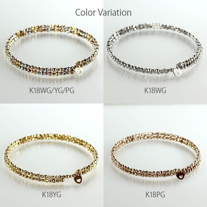 ブレスレット ミラーボール スパイラル コイル バングル フリーサイズ ゴールド 18金 18k k18 父の日の画像