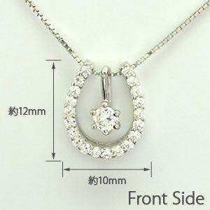 馬蹄 ネックレス レディース ダイヤモンド ゴールド 18k ペンダント ホースシュー 一粒 18金 誕生日 プレゼント ギフト 父の日の画像