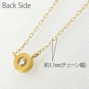 ダイヤモンド ネックレス レディース 一粒 ペンダント フクリン 18金 ゴールド スキン 父の日の画像