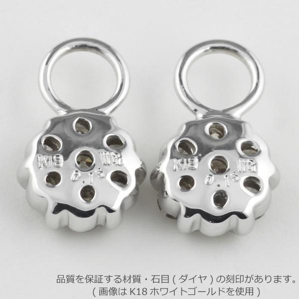 チャーム ピアス プラチナ Pt900 ダイヤモンド フープピアス フラワー