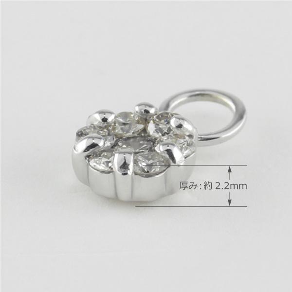 チャーム ピアス プラチナ Pt900 ダイヤモンド フープピアス フラワー