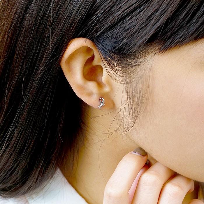 ピアス レディース ダイヤモンド プラチナ 900 シンプル ひねり ねじり ダイヤピアス 10k K10 10金 誕生日 プレゼント 父の日の画像