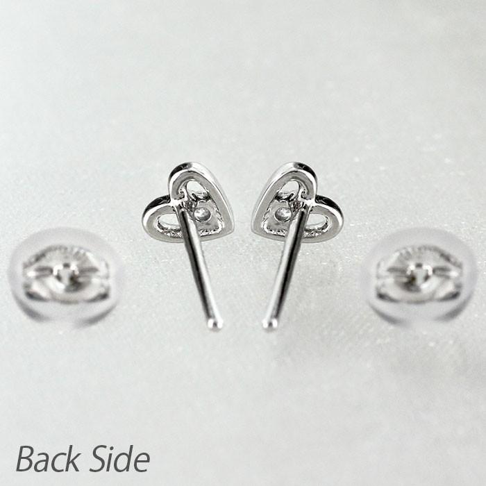 ダイヤモンド ピアス 一粒 ゴールド ハート シンプル 18k k18 18金 父の日の画像
