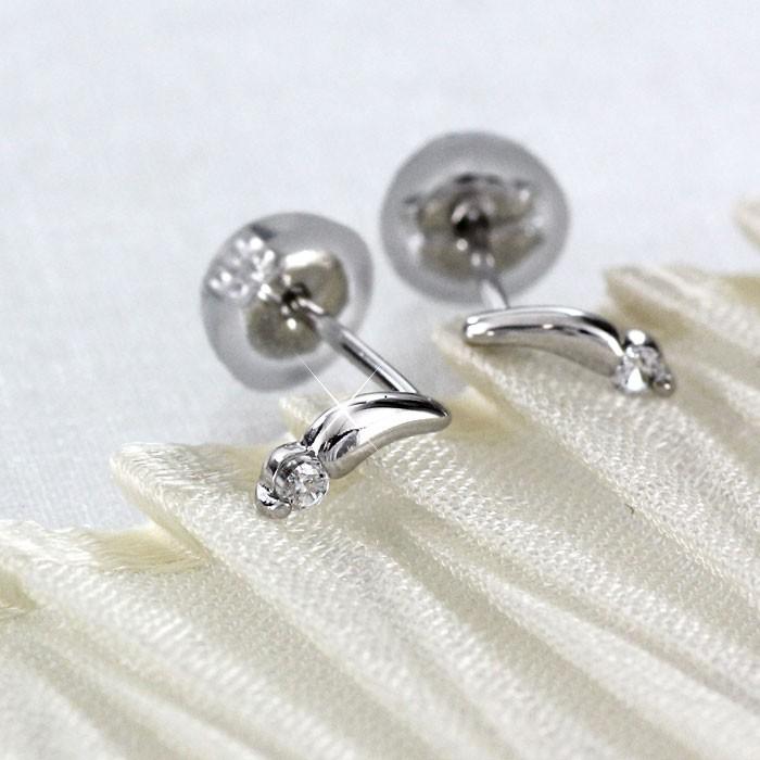 ダイヤモンド ピアス プラチナ 900 一粒 ドロップ しずく シンプル 父の日の画像