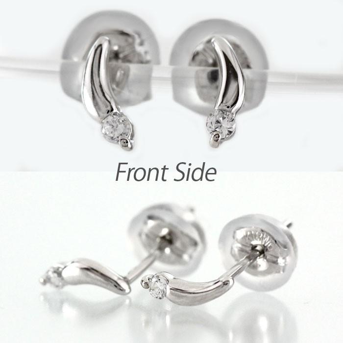 ダイヤモンド ピアス プラチナ 900 一粒 ドロップ しずく シンプル 父の日の画像