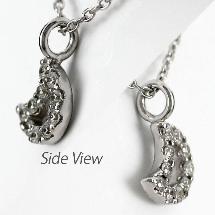 ダイヤモンド ネックレス レディース ペンダント ゴールド 10k 月