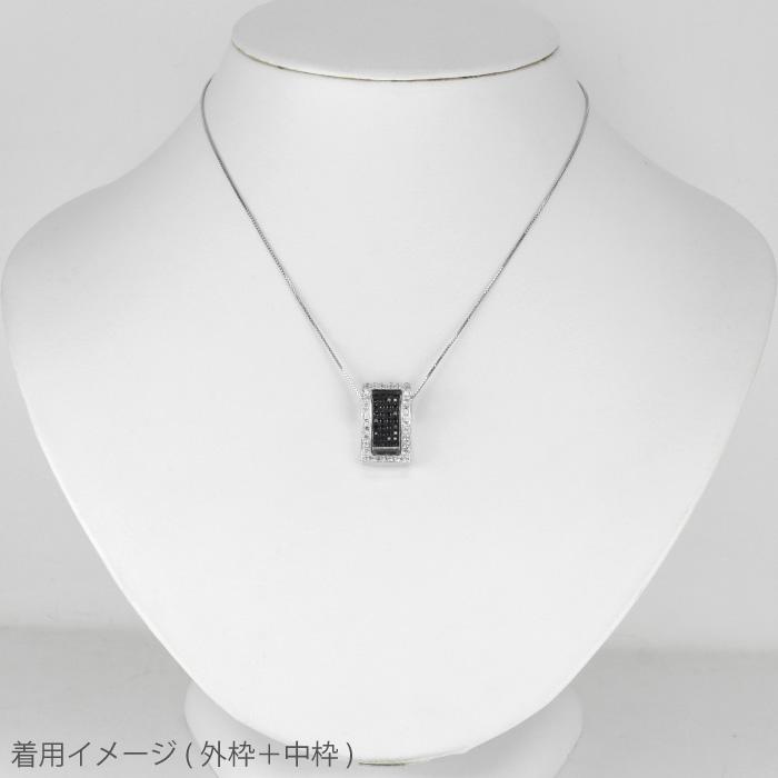 ブラックダイヤモンド ネックレス パヴェ ペンダント ゴールド シルバー SV925 ゴージャス 誕生日 プレゼント 父の日の画像