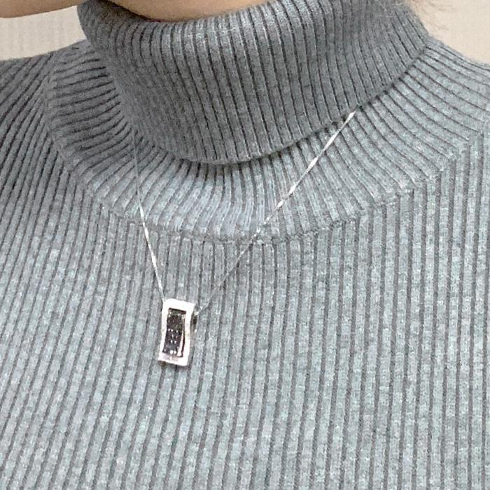 ブラックダイヤモンド ネックレス パヴェ ペンダント ゴールド シルバー SV925 ゴージャス 誕生日 プレゼント 父の日の画像