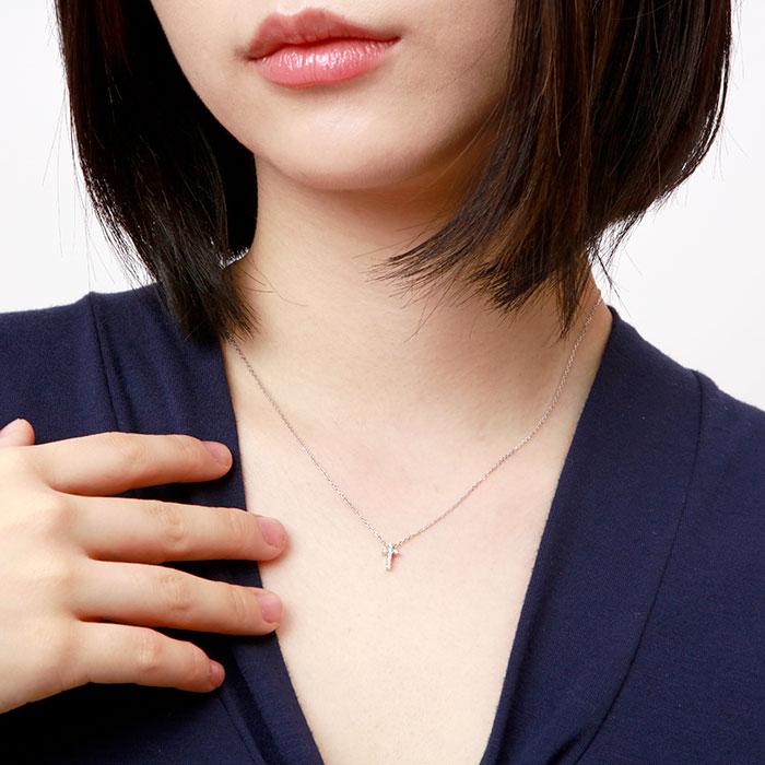 クロス ネックレス レディース ダイヤモンド ペンダント ゴールド 10k 十字架 シンプル プチ 10金 K10 誕生日 プレゼント 父の日の画像