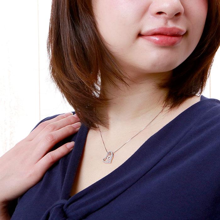 ハート ネックレス ダイヤモンド ゴールド スター 星 ペンダント 18金 k18 誕生日 プレゼント 父の日の画像