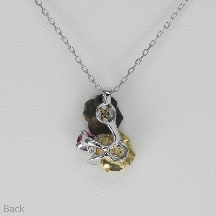 バラ 薔薇 ネックレス シルバー SV925 カラーストーン 誕生石 フラワー 