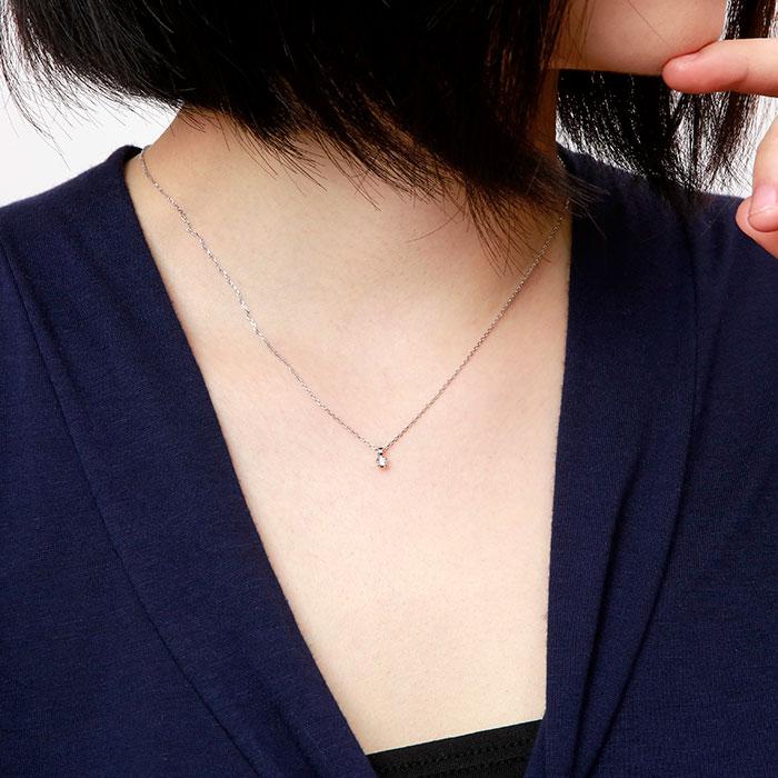 ダイヤモンド ネックレス レディース 一粒 ペンダント ゴールド 10k 1粒 シンプル プチ 10金 K10 誕生日 プレゼント 父の日の画像
