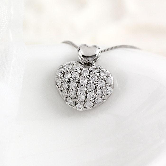 ハート ネックレス ダイヤモンド ペンダント ゴールド 18k パヴェ プチ 18金 k18 誕生日 プレゼント 父の日の画像