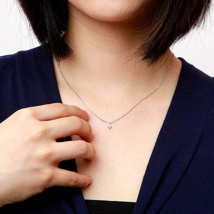 ダイヤモンド ネックレス レディース 一粒 ペンダント プラチナ 900 1粒 シンプル プチ 誕生日 プレゼント 父の日の画像