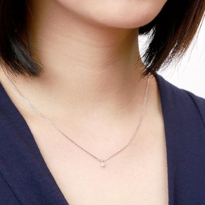 ダイヤモンド ネックレス レディース 一粒 ペンダント ゴールド 18k 1粒 シンプル プチ 18金 k18 誕生日 プレゼント 父の日の画像