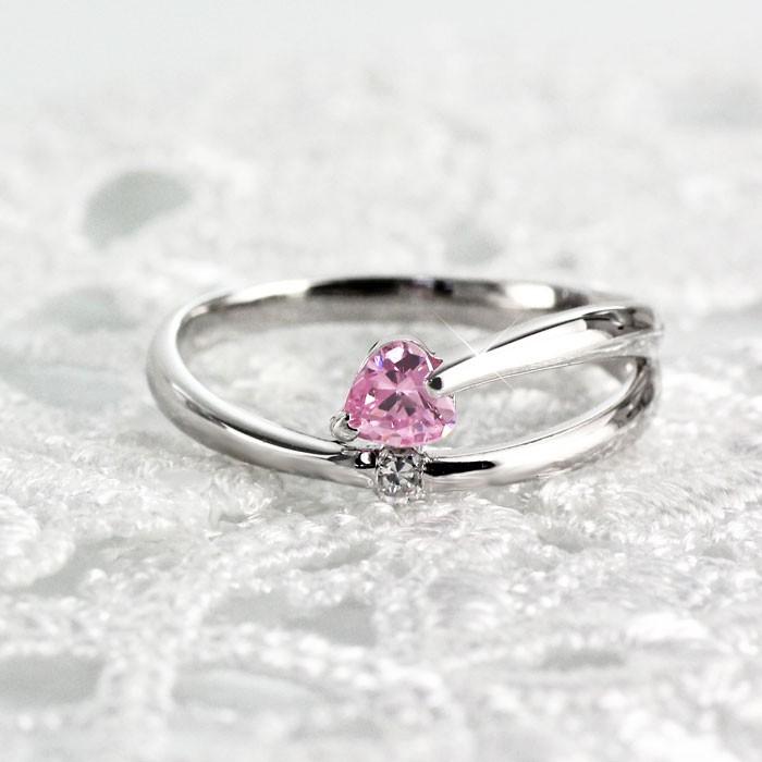 ハートモチーフ　パブェ　ピンクサファイア＆ダイヤリング ハートシェイプピンクサファイア 0.4ct ダイヤモンド プラチナ リング