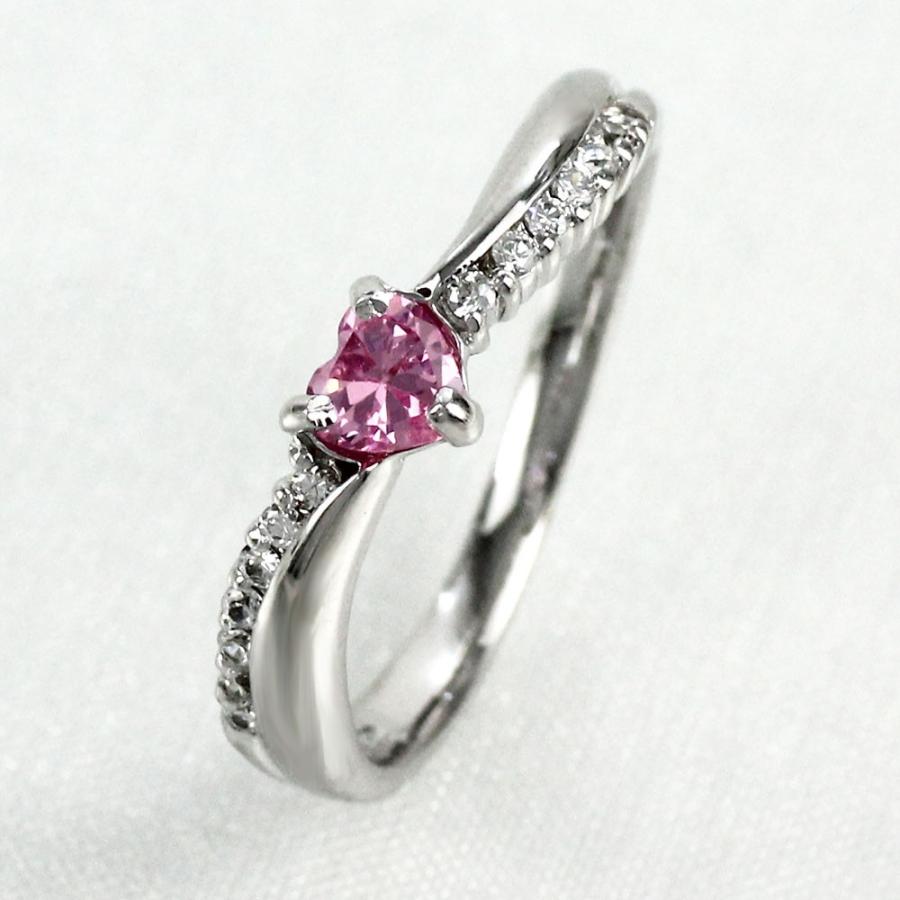 リング ピンクサファイア ダイヤモンド ハート カラーストーン ハート