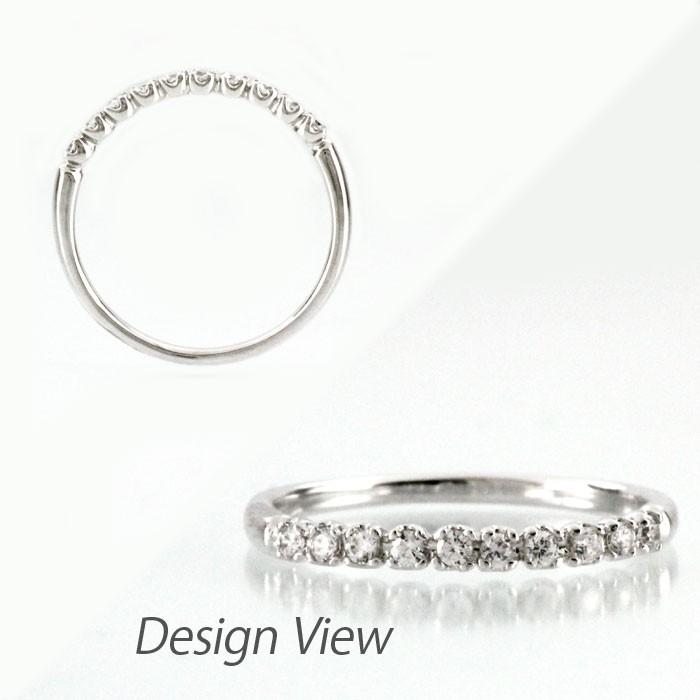 エタニティリング ハーフ ダイヤモンド 指輪 ゴールド 華奢 ダイヤ 10