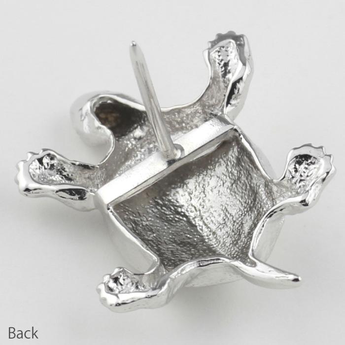 ラペルピン 亀 かめ カメ タートル ダイヤモンド メンズ レディース