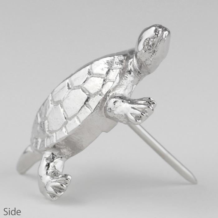 ラペルピン 亀 かめ カメ タートル ダイヤモンド メンズ レディース