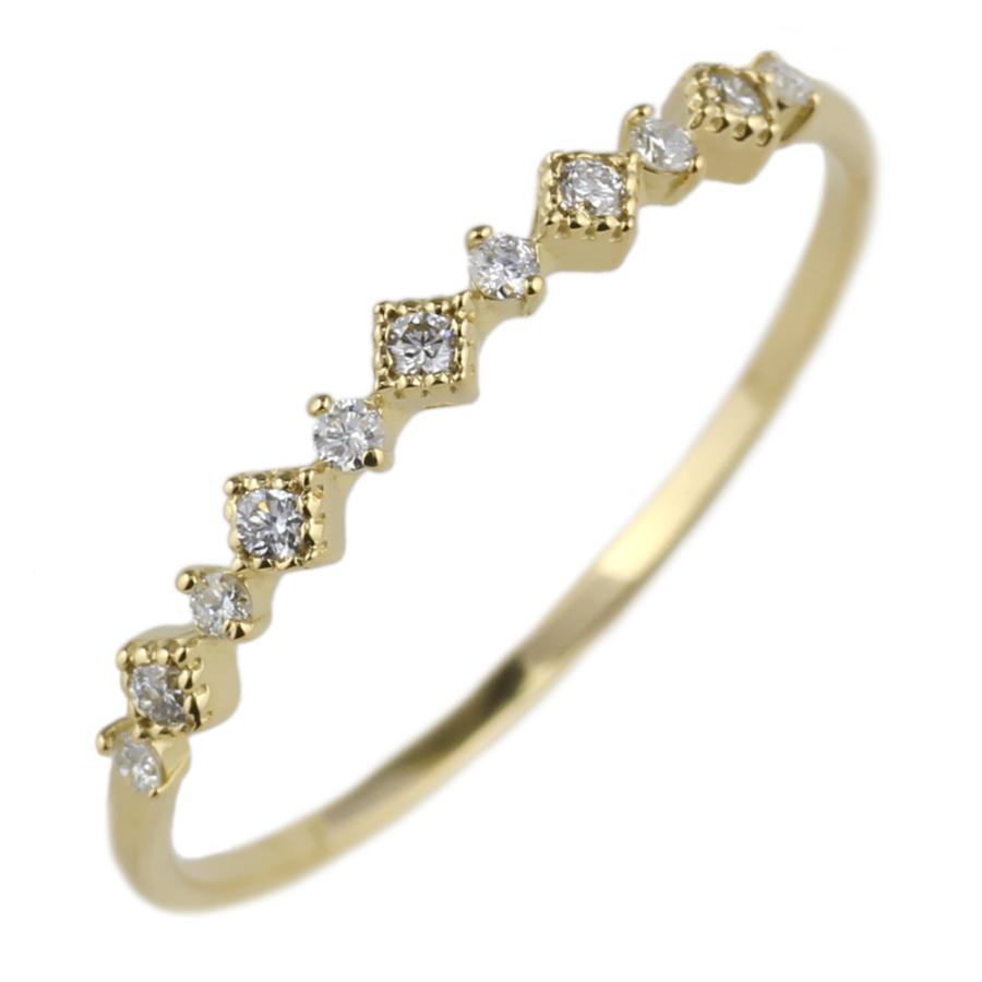 リング エタニティ アンティーク調 ダイヤモンド k18ゴールド ダイヤ