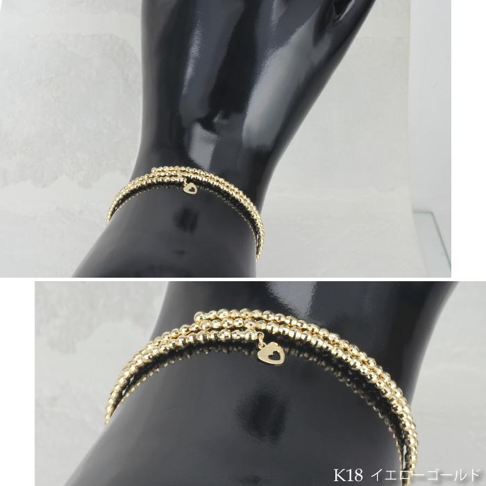 バングル k18 レディース 18金 18k ミラーボールカット 形状記憶 2連