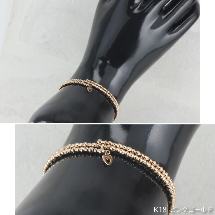 バングル k18 レディース 18金 18k ミラーボールカット 形状記憶 2連