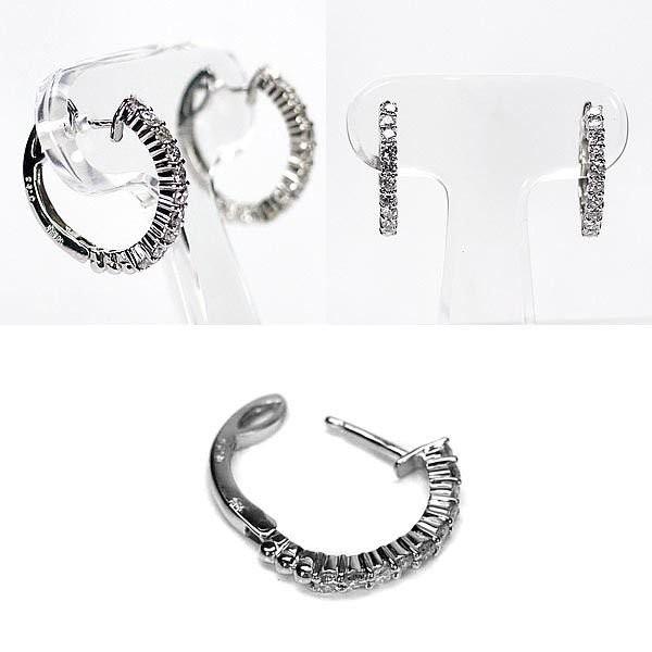 ピアス ダイヤモンド フープピアス Pt900 プラチナ 0.50ct 父の日の画像
