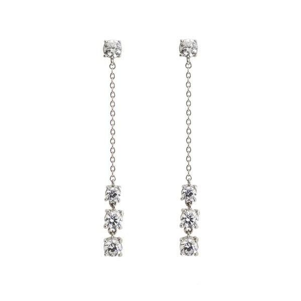 ピアス 18K ロングピアス 揺れる ダイヤピアス ダイヤモンド 0.70ct 記念日のプレゼント k18ゴールド 父の日の画像