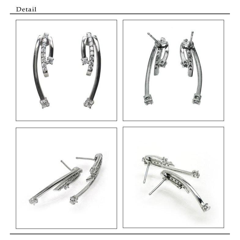 ピアス k18 ゴールド ダイヤピアス 流れ星 流線 0.22ct 天然ダイヤモンド ギフト 結婚記念 プレゼント 父の日の画像