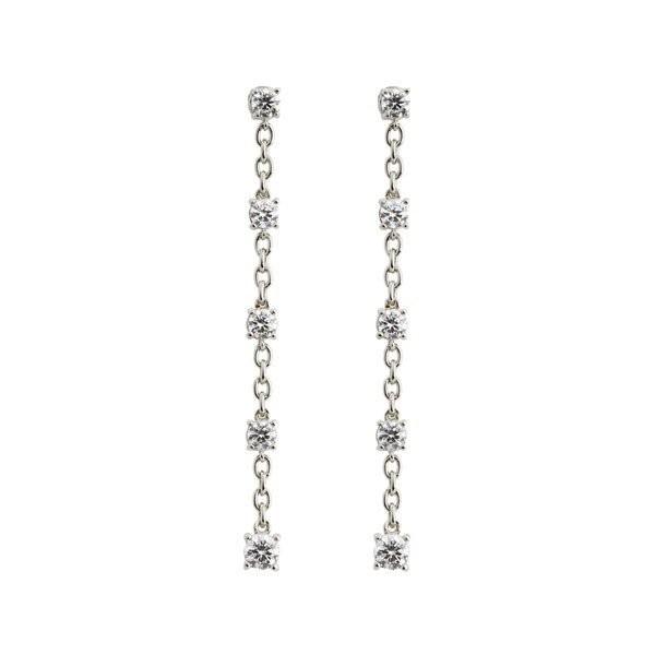 ピアス レディース プラチナ900 ロングピアス 揺れる ダイヤピアス