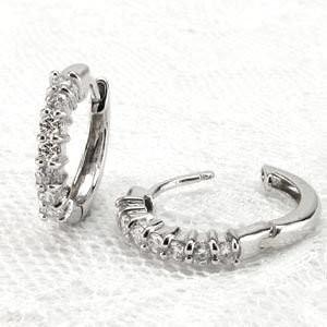 ピアス ダイヤモンド フープピアス Pt900 プラチナ 0.30ct 父の日の画像