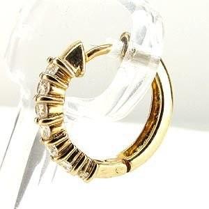 ピアス ダイヤモンド フープピアス k18ゴールド 18金 0.30ct 父の日の画像