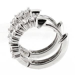 ピアス ダイヤモンド フープピアス k18ホワイトゴールド 18金 0.30ct