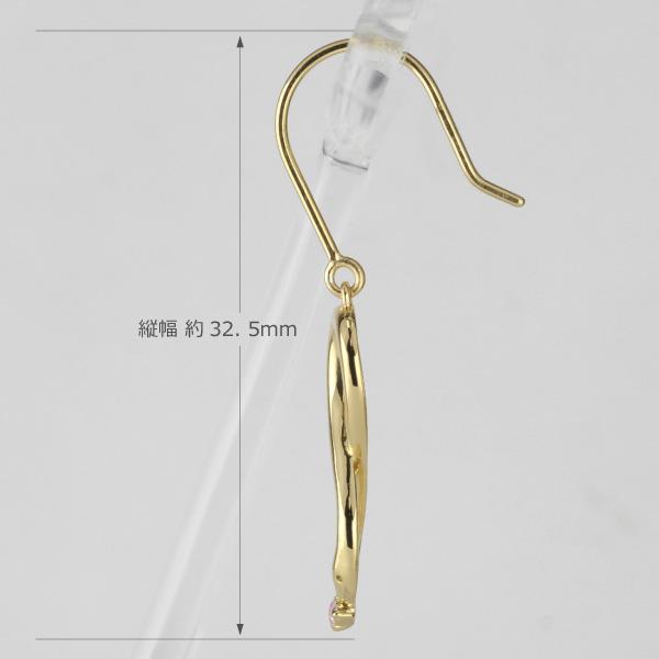 フックピアス 18k 18金 カラーストーン 誕生石 ヘビ 蛇 スネーク インフィニティ k18 揺れる プレゼント 父の日の画像
