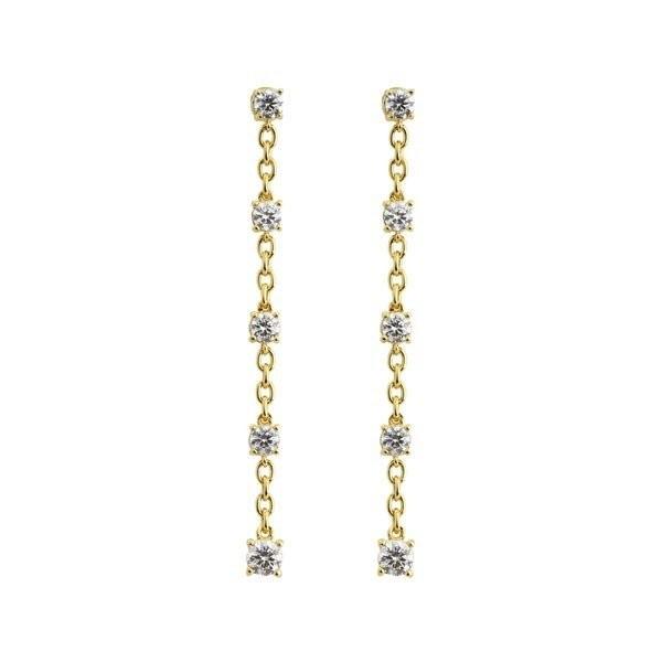 ダイヤモンド ピアス ゴールド k10 10k 10金 ロング 揺れる ダイヤピアス スイート 10周年 プレゼント 父の日の画像