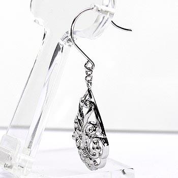 フックピアス プラチナ Pt900 ダイヤモンド アラベスク 透かし スタッド プレゼント 誕生日 母の日 爆買 |  | 02