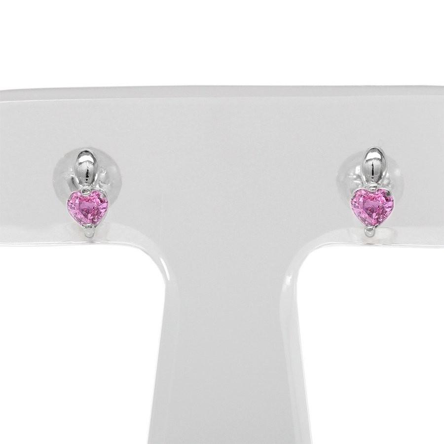ピンクサファイア ピアス 誕生石 ハート ピアス カラーストーン Pt900 スタッド ピアス プラチナ 父の日